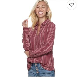 Women's Sonoma Goods For Life® Side-Button Gauze Shirt Size Small